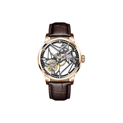 HaofaTourbillon Мужские часы с ручным заводом черный циферблат