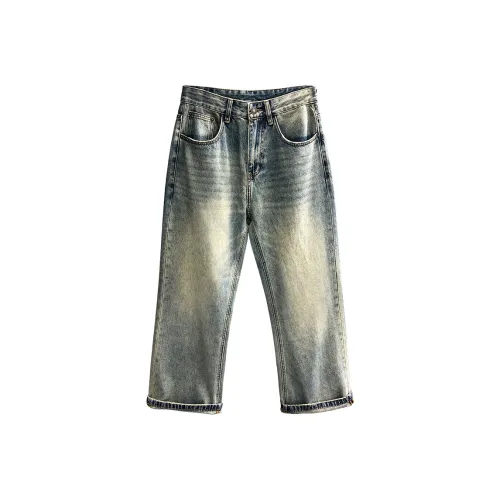 YGQPZHZ Vintage Светло-Синие Мужские Джинсы