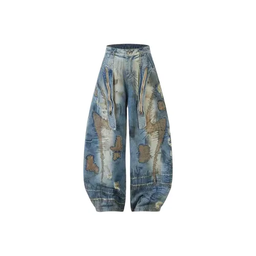 XIAOLIZI Blue Women's Jeans XIAOLIZI Синий Женские Джинсы