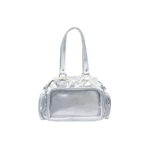 PINK·LAND ПУ (полиуретан) Ит-Сумка Женская Серебряная Светло-Синяя Черная Белая Экрю