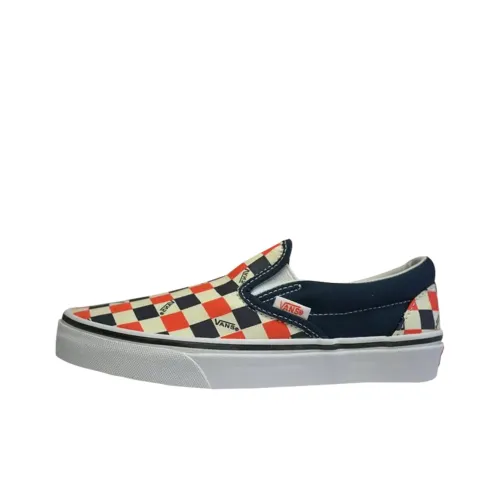 Vans CLASSIC Slip-On Скейтборд Кроссовки Унисекс Синий Белый Оранжевый