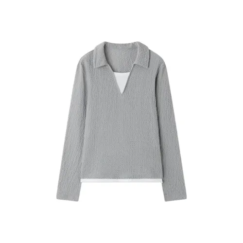 LUYOUYE Серый топ Женские рубашки
