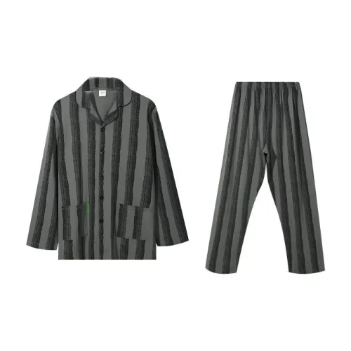 Ordifen Серый Полосы Мужской Пижамный Комплект