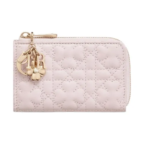 DIOR Lady Dior Lambskin Key Pouch Женские Pink