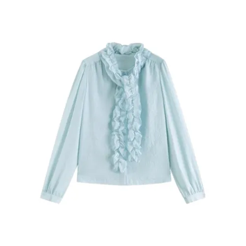 HDFULERN Рубашка Корейский стиль Мягкий Кружево Украшения Лента Рубашка Женские Модный Элегантный Дизайн Длинный Рукав Топ Женские