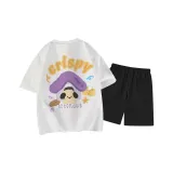 Фотиния Серый Топ Черные Штаны