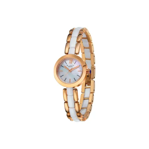 AIVN Кварцевый механизм керамический ремешок часы женские белый циферблат