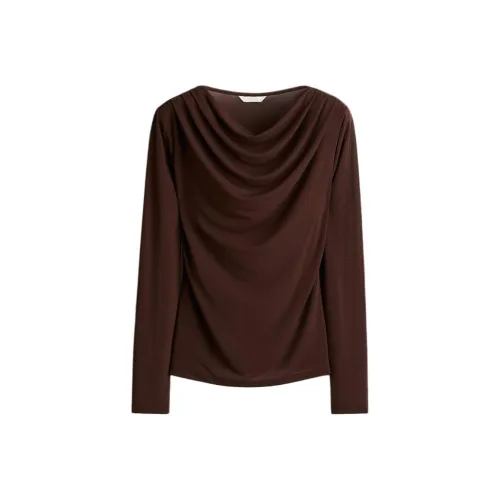 H&M Темно-коричневые женские футболки