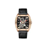 Розовый черный циферблат, черный ремешок