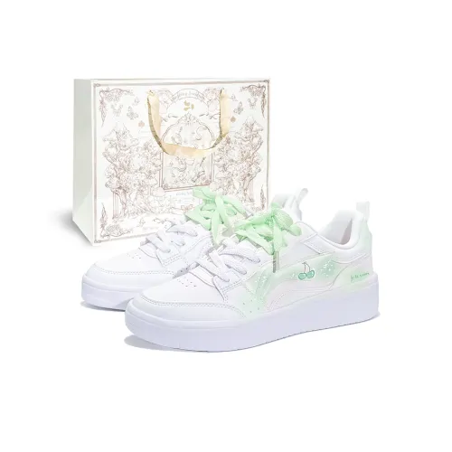 LINING Acer truncatum Устойчивый к истиранию Быстросохнущий Низкий Топ Скейтборд Кроссовки Женские Белый Зеленый