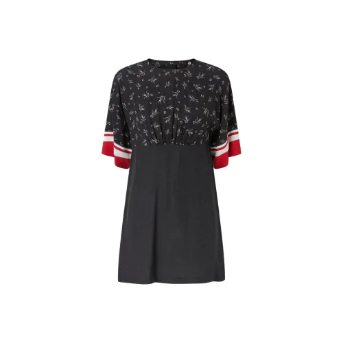 PINKO Черные Женские Короткие Платья с Длинными Рукавами