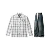 Комплект (белый топ+винтажные синие брюки)