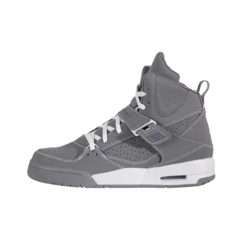 Jordan Flight 45 High Топ Детские Баскетбольные Кроссовки Серые Подростки