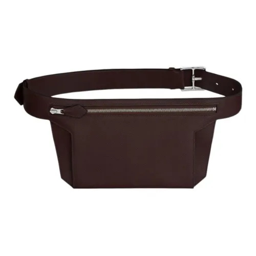 HERMES Ultrapla Evercolor Телячья кожа Рюкзак Сумка через плечо Бананка Мужская 0G Руж Sellier Седло Красный