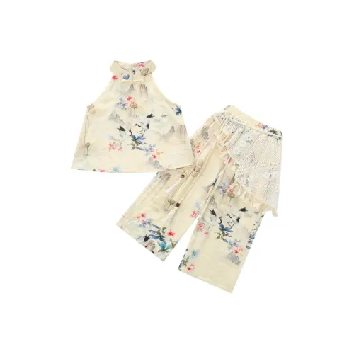 Meter Женский Летний Комплекты Ханьфу Детский Стильный Этнический стиль Летние Костюмы