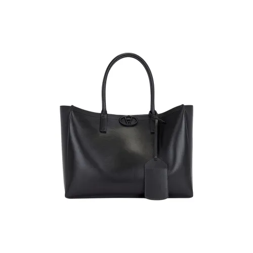 Valentino Vlogo LOCKERGARAVANI Кожа Тоут Сумка Сумка для покупок Сумка на плечо Женская Черная
