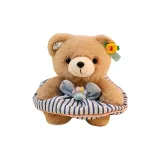 Бурый медведь, синий, платье