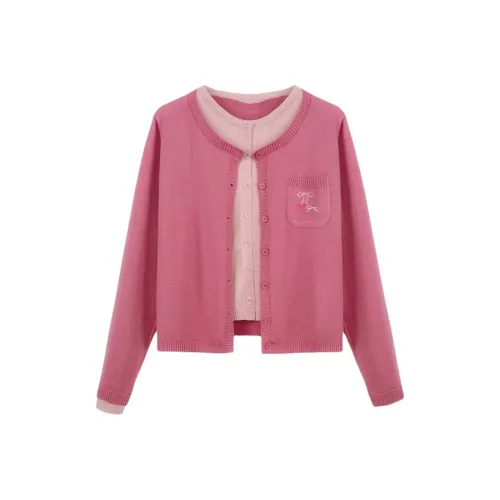 IQC Розовый Свитер Mock Двухкомпонентный Женский Трикотаж