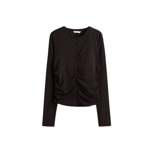 H&M Темно-коричневые женские футболки