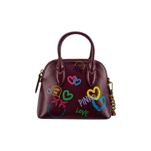 PINKO Коровья кожа Swallow Сумка Сумка через плечо Сумка Маленькая Женская Бургунди