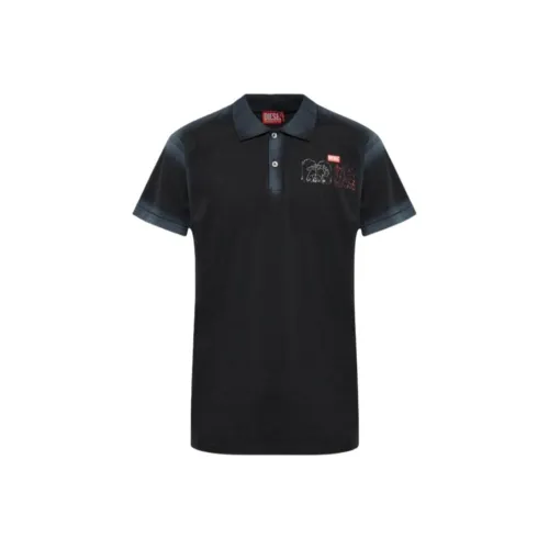 DIESEL Мужская поло рубашка черного цвета