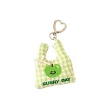 Зеленый плюшевый яблочный брелок для сумки