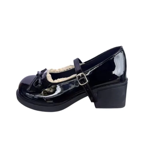 Wuji Грубый каблук Мэри Джейн Женские туфли