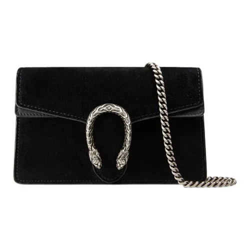 GUCCI Dionysus Suede Chain Crossbody Bag Shoulder Bag Women's Black GUCCI Dionysus Замша Цепочка Сумка через плечо Сумка на плечо Женская Черная