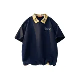 Темно-синий, цветочный