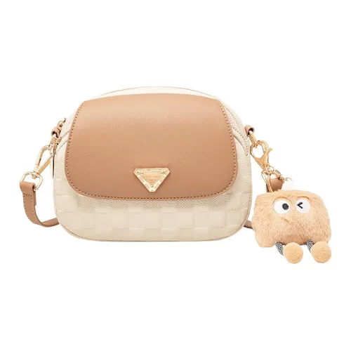 AOKANG Сумка из крупнозернистой текстуры коровьей кожи маленькая круглая сумка сумка через плечо маленькая женская экрю слоновая серый