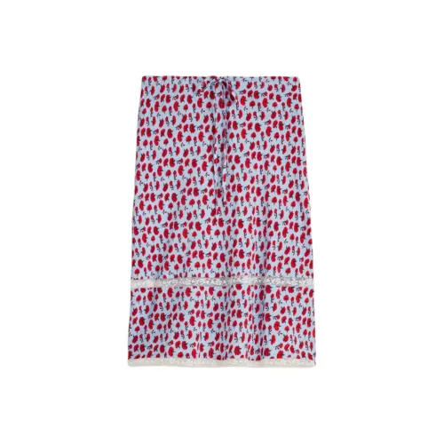 Rouje Multicolored Цветочный принт Флиповая Midi Юбка Повседневная Длинная Юбка Женская