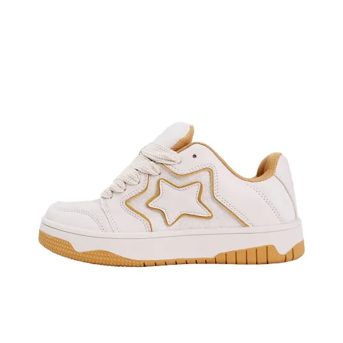 FREAKIC Crazy Конфетный цвет Звезды Обувь Устойчивая к истиранию Увеличение высоты Низкий Топ С наполнителем Скейтбординг Кроссовки Унисекс Экрю