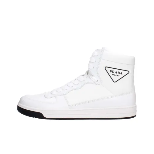 PRADA Высокие Кроссовки для скейтбординга Мужские Белые