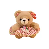 Бурый медведь, красный, платье