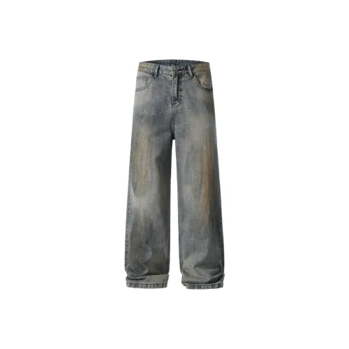 UKTK Синий Серый Мужские Джинсы