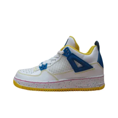 Jordan Air Джордан Fusion 4 MID Топ Детские Скейтбординги Белый Синий Подростки