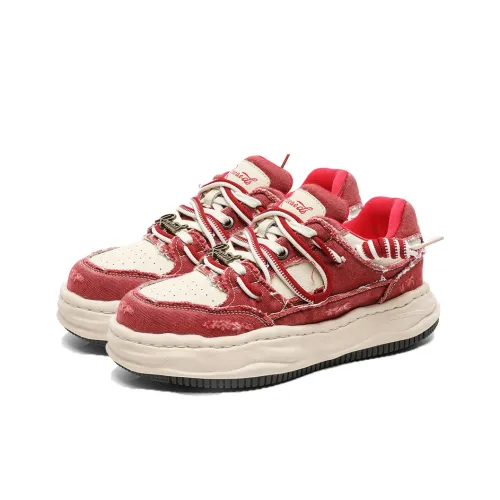 Lanza Coating Амортизация Легкий Дышащий Низкий Топ Скейтборд Кроссовки Унисекс Красный