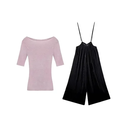 MARIE·COCO Розовый топ + Штаны с подвесками Женские Повседневные костюмы