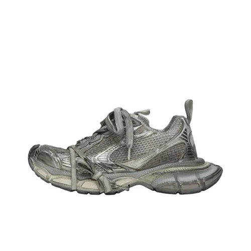 Balenciaga 3XL Низкий Топ Толстая Подошва Кроссовки Женские Серебряные