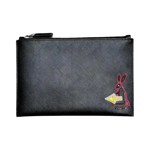 PRADA Safiano кожа клатч мужской черный