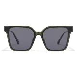 Прозрачная зеленая оправа с синими-серыми линзами