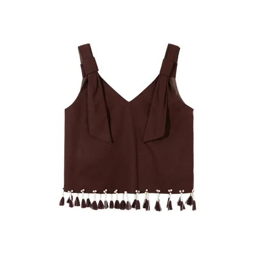 Ouyang Темный красновато-фиолетовый Женский топ