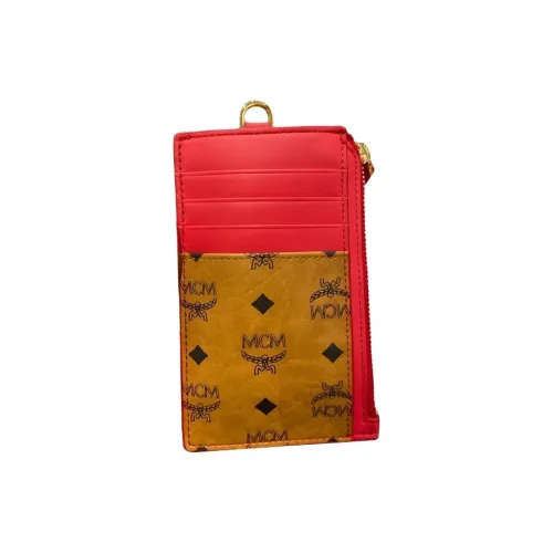 MCM Кожа Держатель для карт Держатель для карт Унисекс Красный Коричневый коньячный