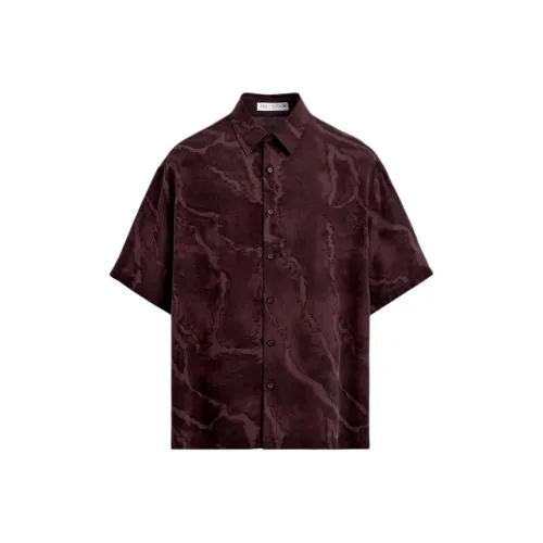 ZARA Темно-красные Мужские Рубашки