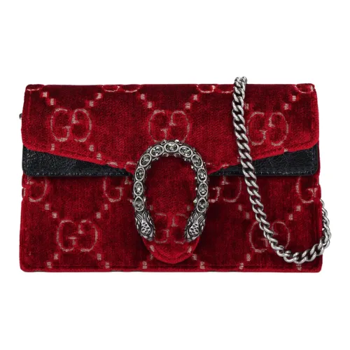 GUCCI Dionysus Вельветовая Цепочка Сумка через плечо Женская Красная