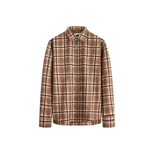 YULANGGONGWU 303 Кофейный Мужская Рубашка