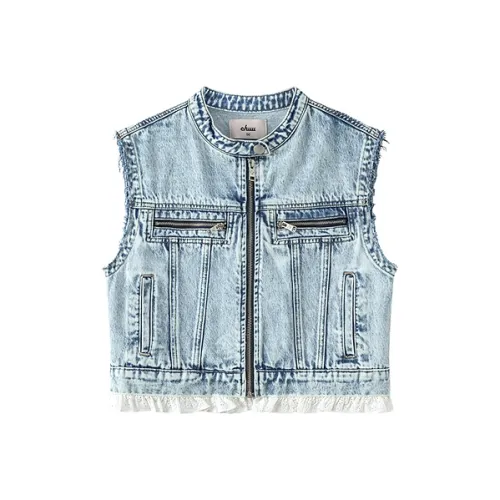 CHUU Светло-синий деним женские жилеты
