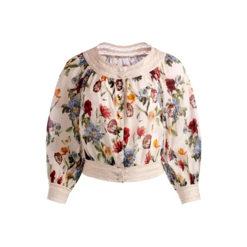 ALICE+OLIVIA Пуговица Пуховые куртки БЛОУЗА Рубашка Женская