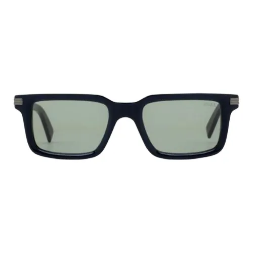 Zegna Ацетат Прямоугольные Солнцезащитные очки Мужские Черные