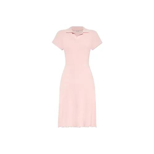 Burberry SS24 Короткое платье с короткими рукавами женское розовое